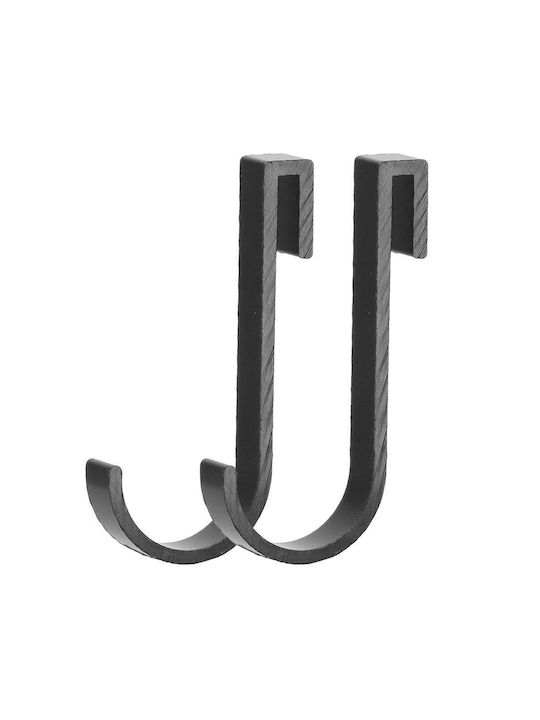 Badezimmerregal 2 Haken 2 Wandmontagesysteme Aluminium 32x12x4cm Schwarz