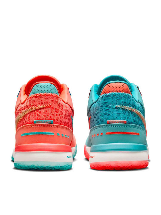 LeBron NXXT Gen AMPD Low Basketball Shoes Mineral Blue / Light Wild Mango / Sail
