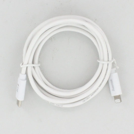 HAMA Cablu Flat USB-C La Lightning Alb 1.5m 00200645