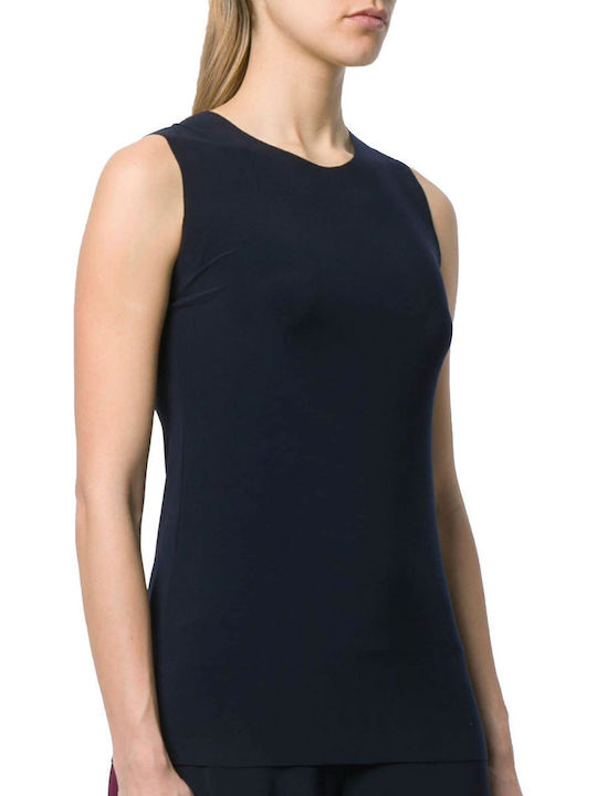 Damen Bluse Ärmellos Marineblau