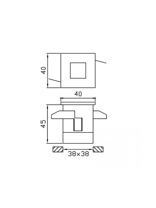 DIL Спот Външна Стояща Лампа 0.2W 40x4x4см DIL Спот Външна Стояща Лампа 0.2W 40x4x4см