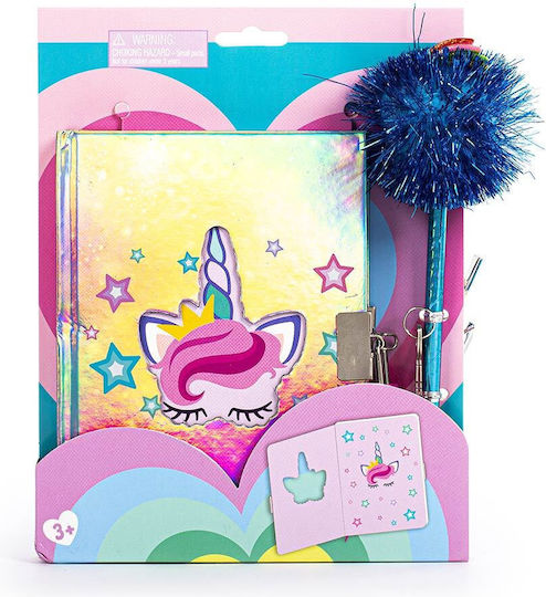 Tri-Coastal Design Caiet Pentru Copii Holografic Unicorn cu Caiet și Lacăt