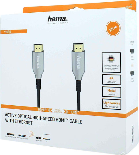 HAMA Кабел HDMI мъжки - HDMI мъжки 20м Син