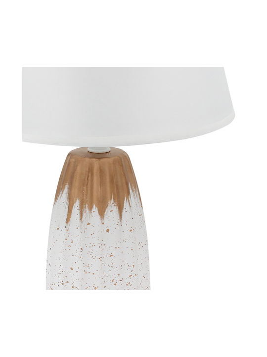 Keskor Ceramic Table Lamp for Socket E14 with White Shade and Base