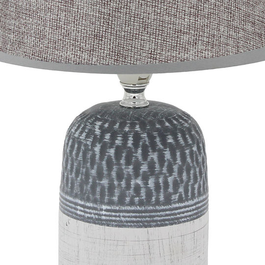 Keskor Ceramic Table Lamp for Socket E14 with Gray Shade and Base