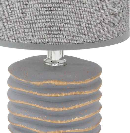 Keskor Ceramic Table Lamp for Socket E14 with Gray Shade and Base