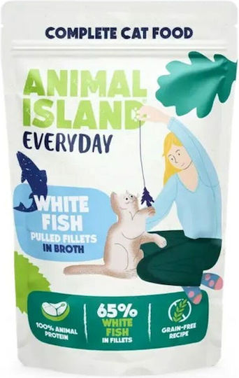Animal Island Wet Food for Adult Cats in Pouches with Fish Gluten-Free 12x85gr