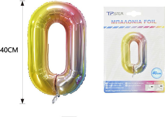 Balloon Foil Number 0 Multicolour 40cm