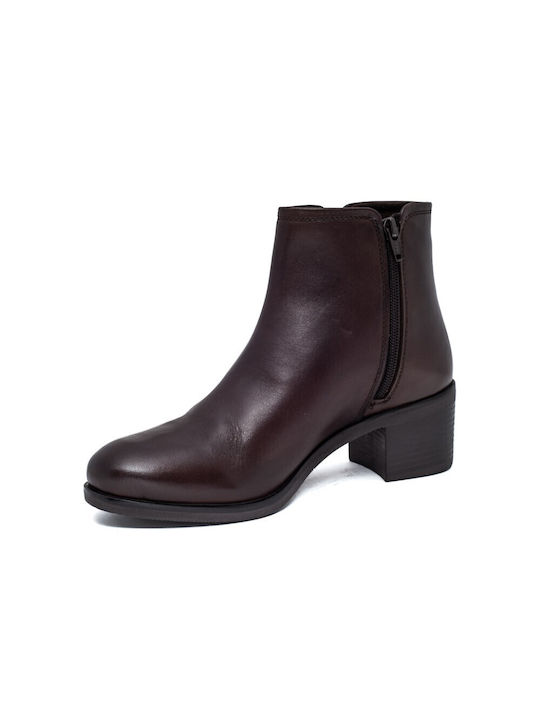 Leder Damen Knöchelstiefel Braun