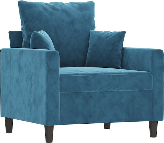 Armchair with Footstool Blue 78x77x80cm