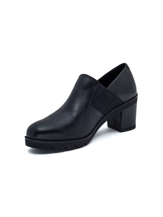 Leder Stiefeletten Damen Schwarz