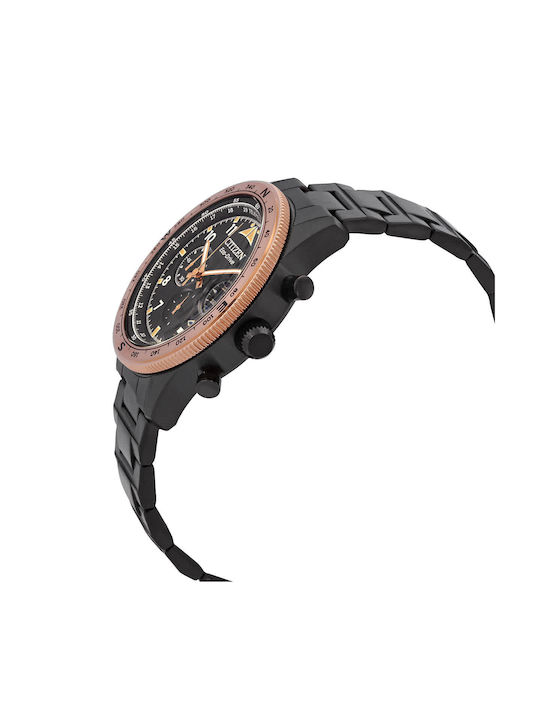 Citizen Eco-drive Watch Chronograph Battery with Black Metal Bracelet