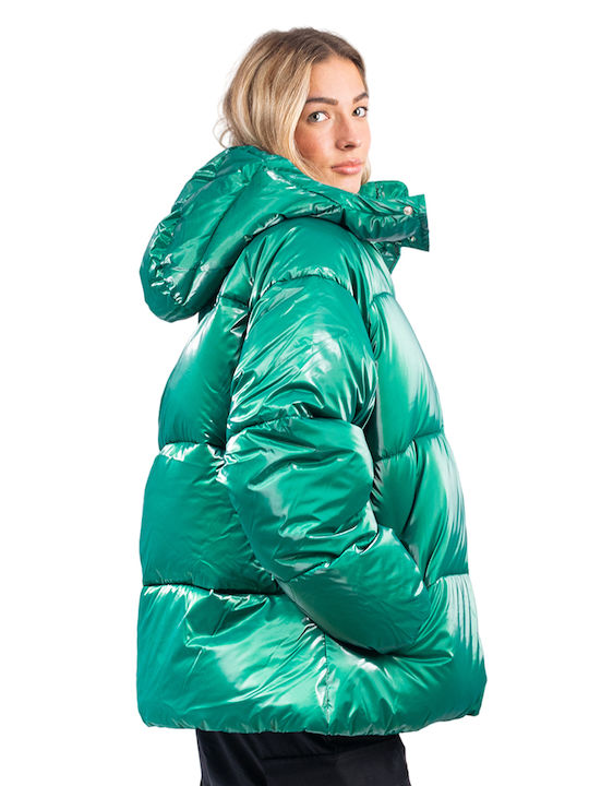 Ellesse Women's Short Puffer Jacket for Winter Green