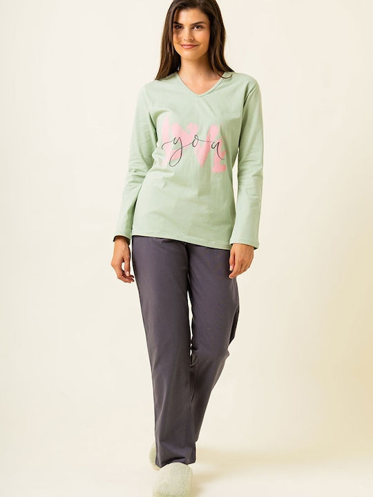 Happy Family Winter Women's Pyjama Set Mint