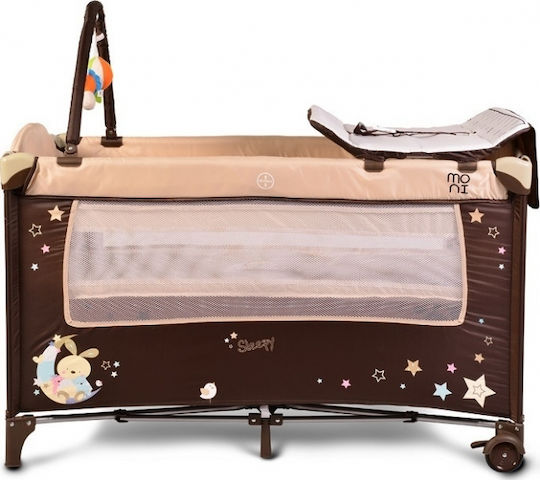 Cangaroo Sleepy Кошара За Игра 2 Нива с Маса За Повиване и Матрак Бежова 120x77см