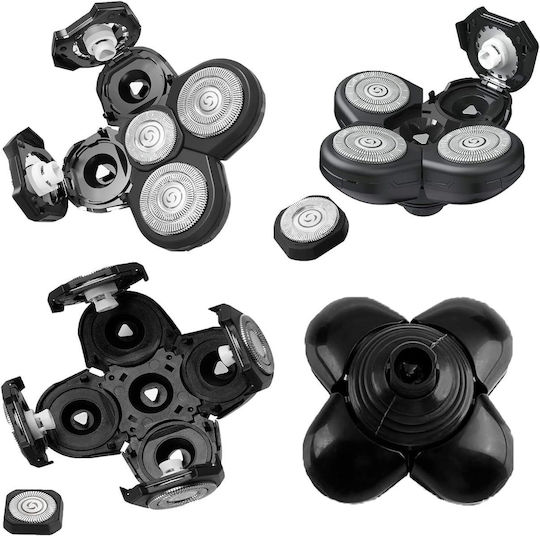 Trimmer de păr multifuncțional 5D Marske HM1688 5 în 1 pentru față, cap, corp, utilizare la duș, afișaj digital, impermeabil, 10 x 6 cm, negru