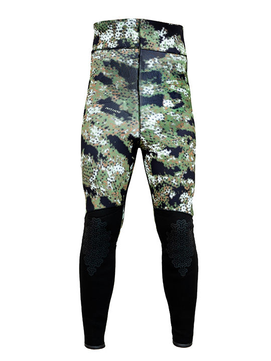 Pathos Medi Divisible Wetsuit Shaved with Chest Pad for Speargun Green Camouflage 7mm