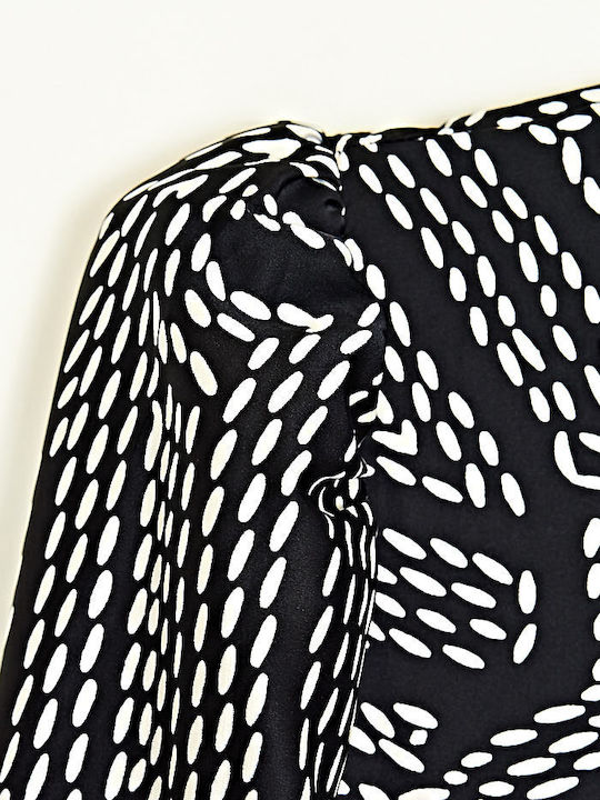 Midi Kleid Black-White