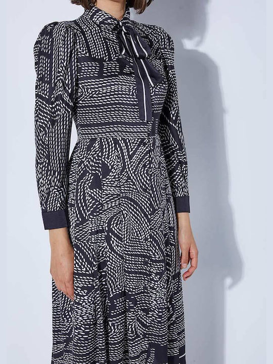 Midi Kleid Black-White