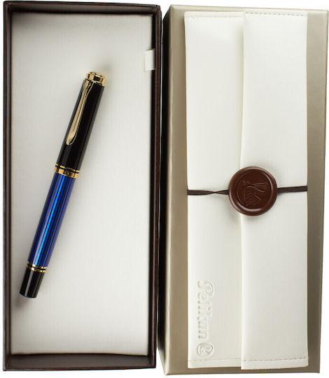 Pelikan Souveran M400 Πένα Γραφής Extra Fine Μπλε με Μπλε Μελάνι