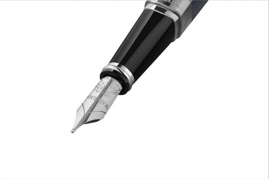 Waterman Exception Deluxe Πένα Γραφής Stub 1.1mm Μπλε από Ορείχαλκο με Μπλε Μελάνι