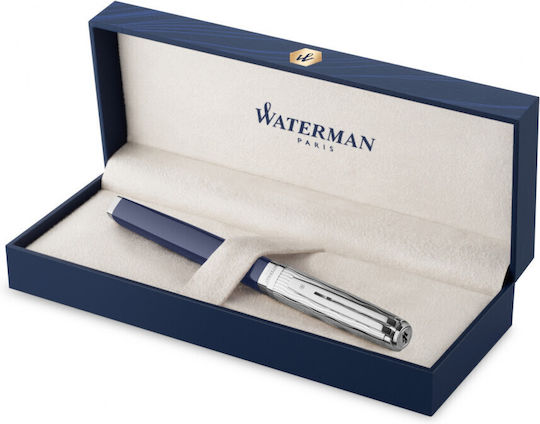 Waterman Exception Deluxe Πένα Γραφής Stub 1.1mm Μπλε από Ορείχαλκο με Μπλε Μελάνι