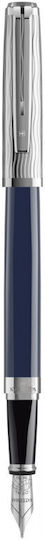 Waterman Exception Deluxe Πένα Γραφής Stub 1.1mm Μπλε από Ορείχαλκο με Μπλε Μελάνι