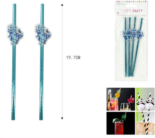 Tpster Straws Paper Blue 4pcs