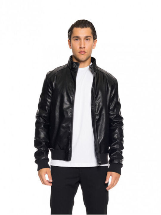 Biston Faux Leather Jacket Black