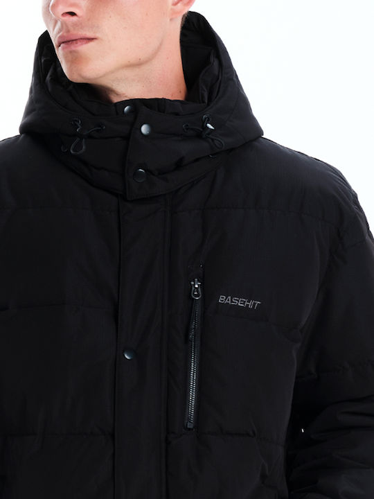 Jachetă De Iarnă Puffer Waterproof Și Cu Protecție Împotriva Vântului Neagră