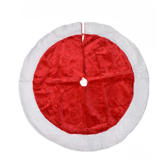Weihnachtsbaumrock Stoff Rot mit Pelztextur Ψάθινη