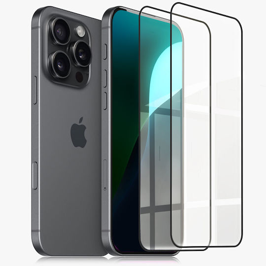2x Μετριασμένο Γυαλί Erbord 3d Iphone 16 Pro Max Πλήρης Οθόνη