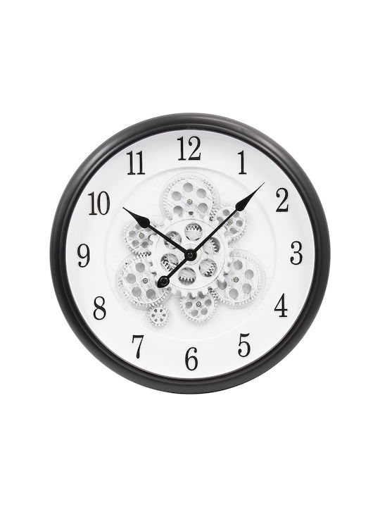Keskor Wanduhr Kunststoff Schwarz 40x7cm