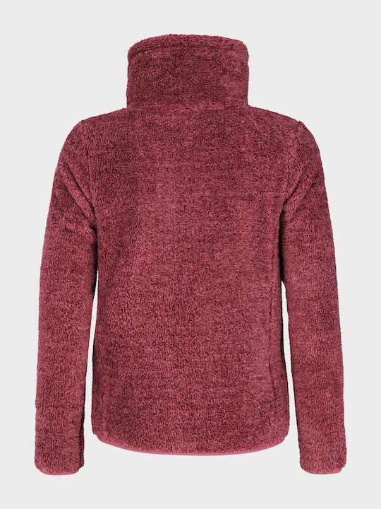 Riri Μακριά Fleece Γυναικεία Ζακέτα Σκούρο Ροζ