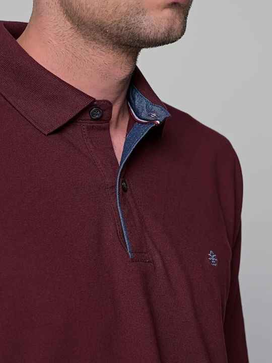 Polo Bluză cu mânecă lungă Burgundy