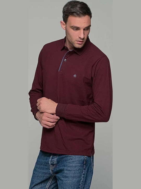 Polo Bluză cu mânecă lungă Burgundy
