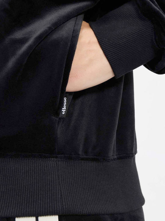 Sartoria Izzie Oh Long Women's Sweatshirt Velvet Hooded Black