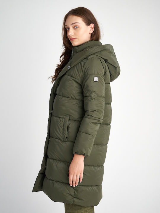 Verity Women's Long Lifestyle Jacket for Winter Green