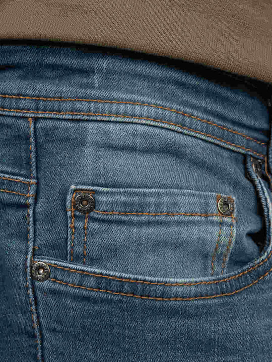Ανδρικό Παντελόνι Τζιν Ελαστικό με Regular Straight Εφαρμογή Denim Blue