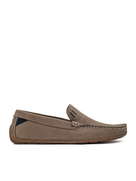 Men's Leather Moccasins Beige