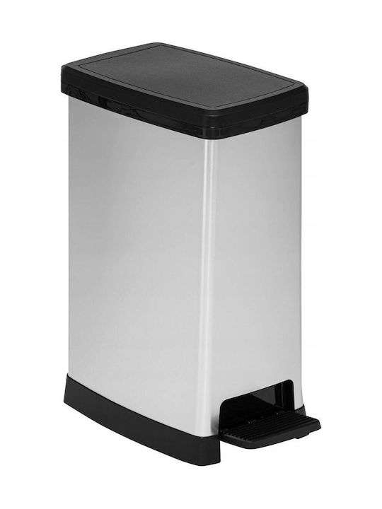 5Five Waste Bin Waste Plastic with Pedal Gray 40lt 1pcs