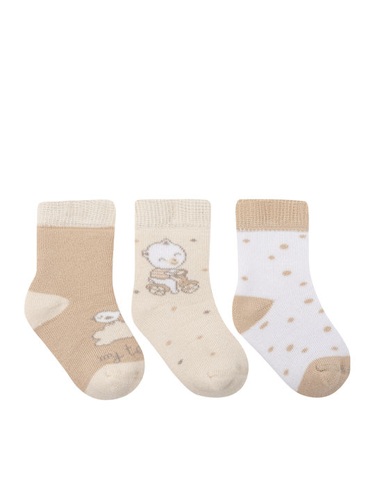 Kikka Boo Παιδικές Κάλτσες My Teddy Μπεζ 3 Ζευγάρια