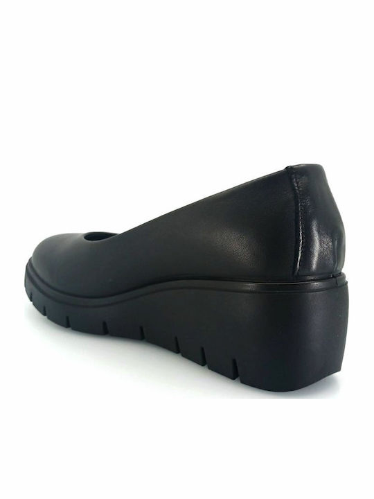 Lederne Damen Ballerinas in Schwarz Farbe