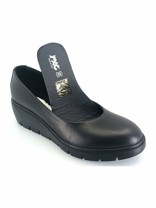 Lederne Damen Ballerinas in Schwarz Farbe