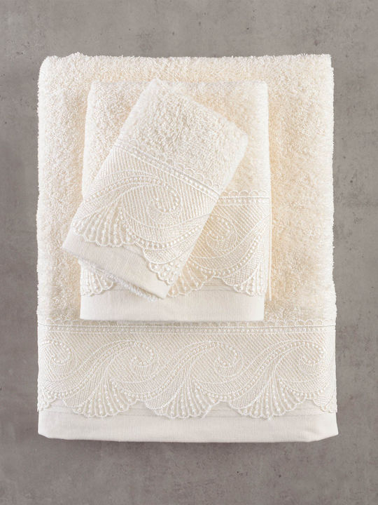 Rythmos Bath Towel Set 3 pcs Hypatia Ecru Weight 500gsm