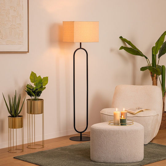 Atmosphera Alec Floor Lamp Height 154cm with Lamp Bulb Base E27 Black