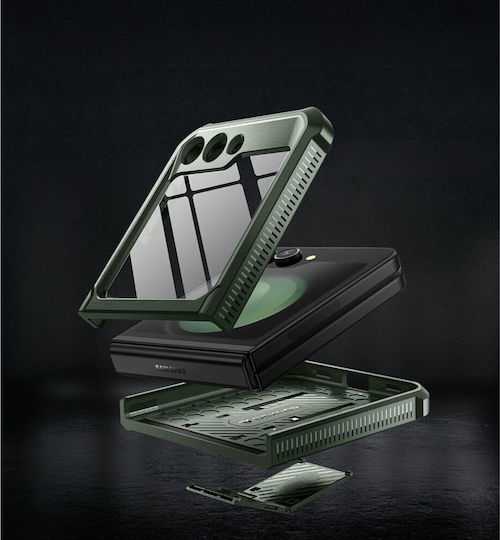 Carcasă robustă Samsung Galaxy Z Flip 5 5G Dexnor cu suport clip Verde