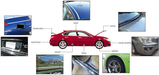 Car Tape Stickers 4 x 4cm in Silver Color 1pcs