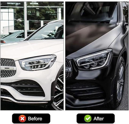 Full Car Wrap Film Thermoplastic Bubble Free Technology Black Matte Finish Size 3.0m x 1.52m