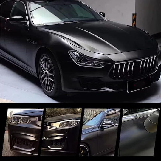 Full Car Wrap Film Thermoplastic Bubble Free Technology Black Matte Finish Size 3.0m x 1.52m
